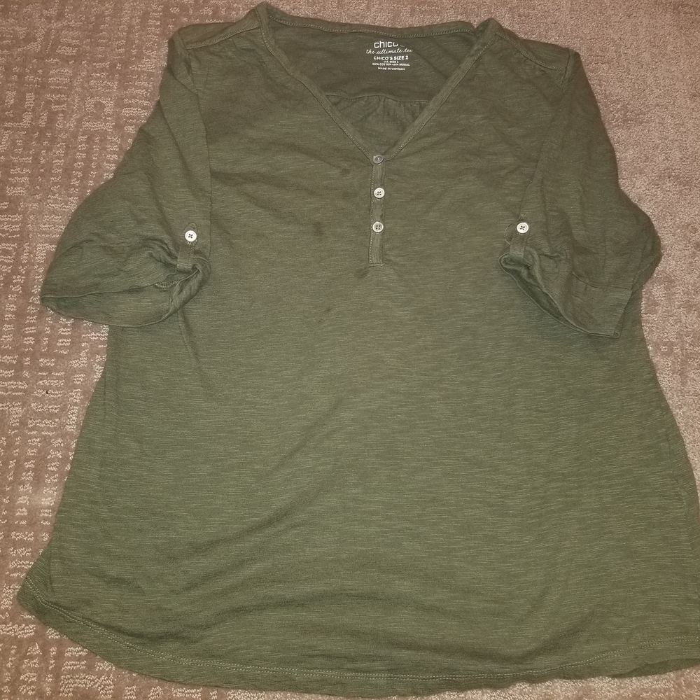 J.Crew Olive Green Henley Shirt